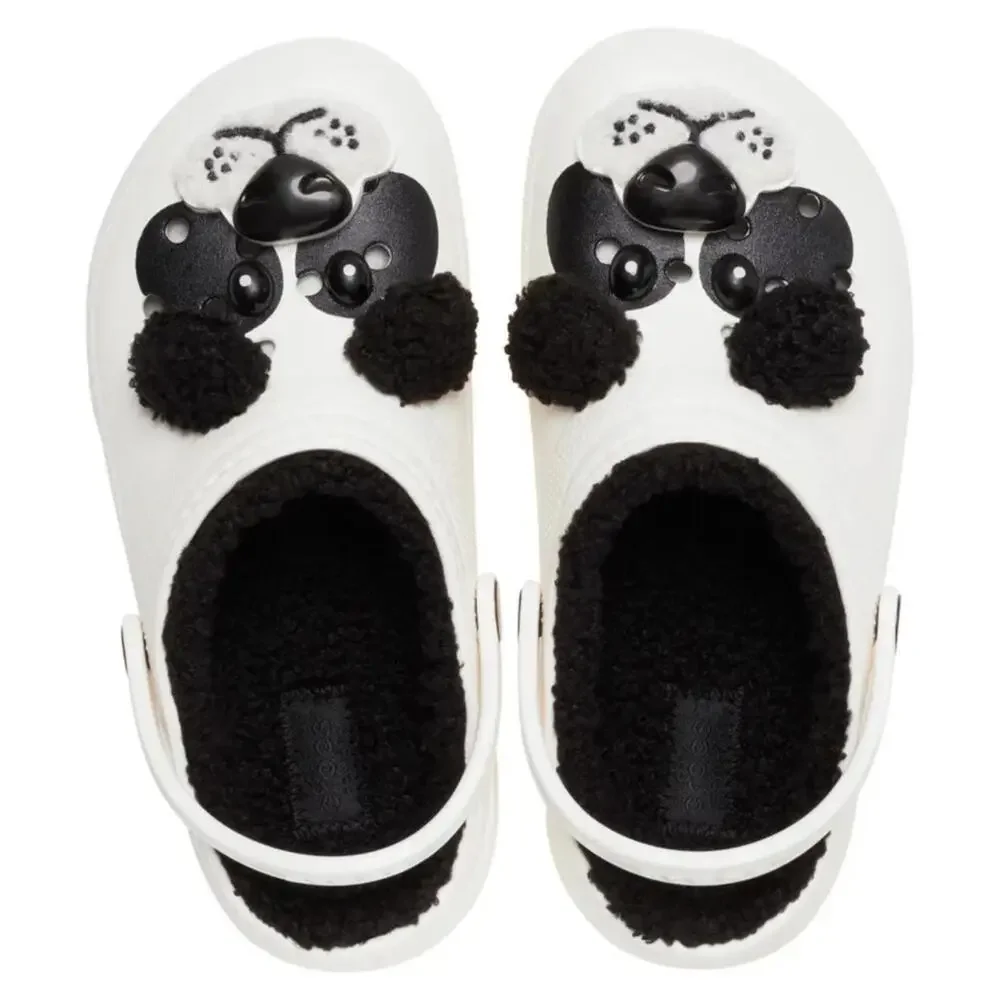 Crocs Classic Lined I Am Panda Bear 210395-0WX Clogs Kids C9 White Shoes KFC684